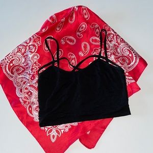 Red Polyester Bandana + Bralette